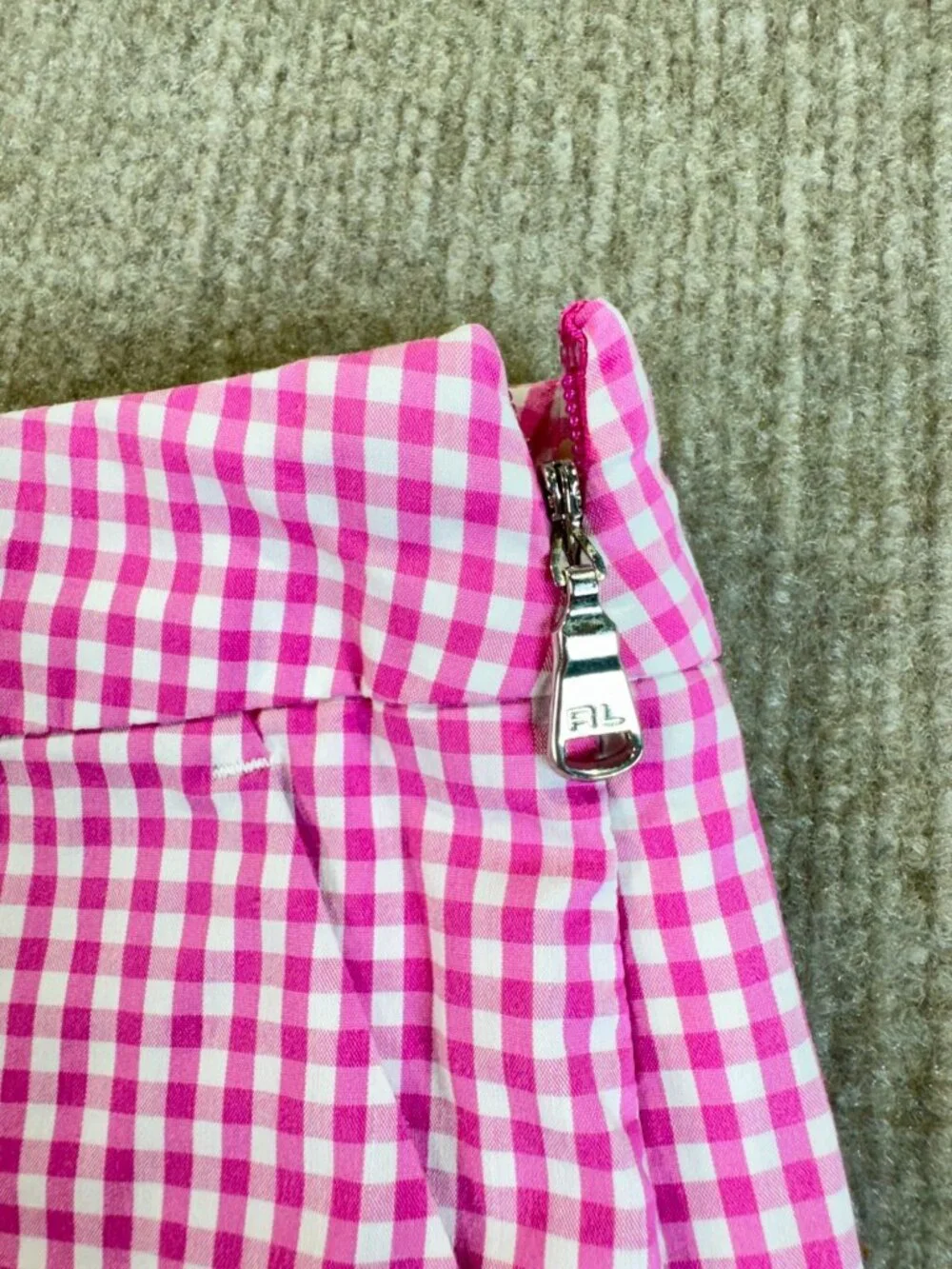 Ralph Lauren Golf Pink White Gingham Skirt Size 10 Vintage Preppy Barbie